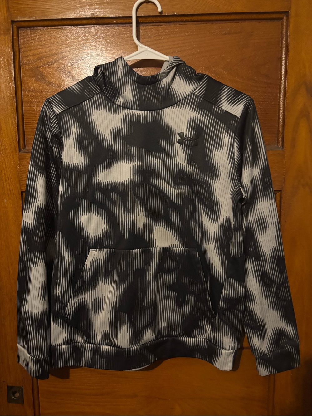 Kids Black & White Patterned Hoodie Sweater